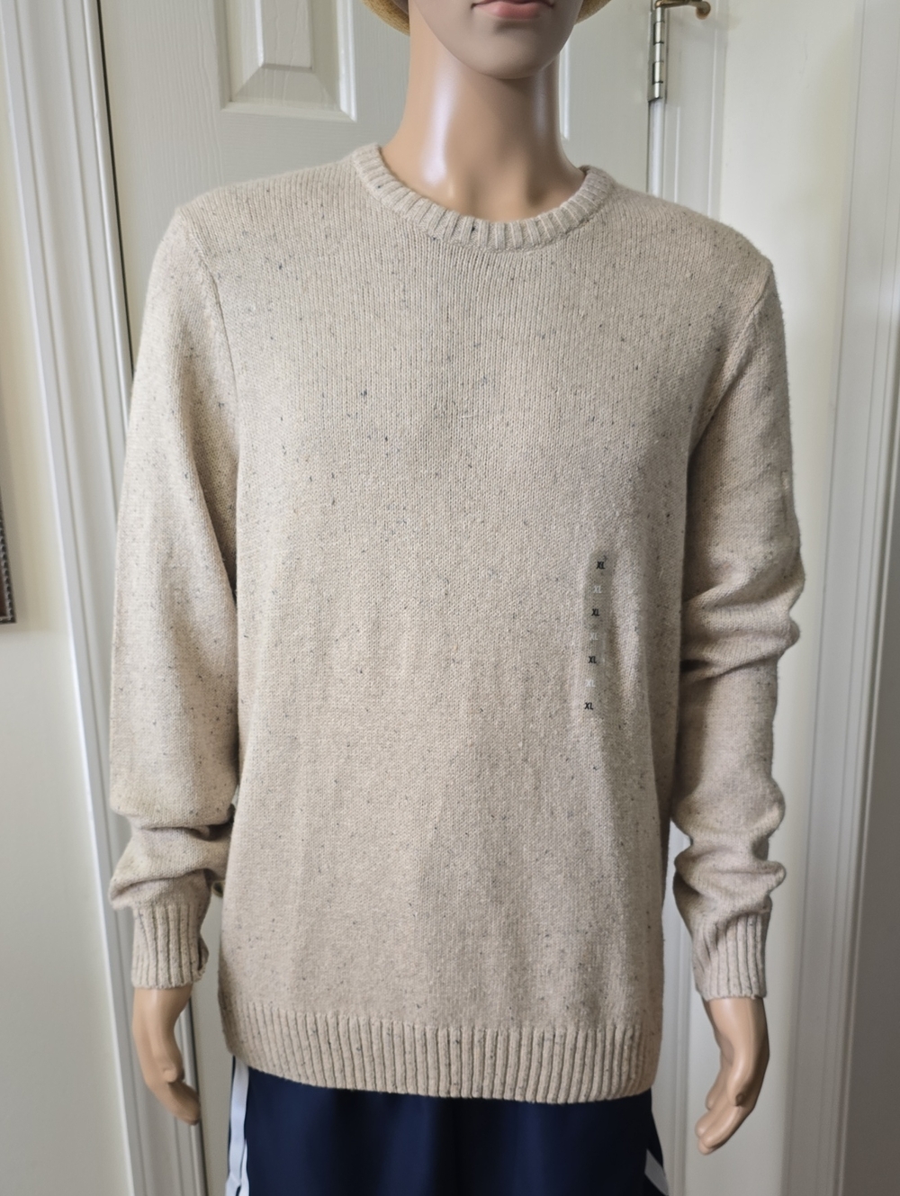 Sonoma Brand Men's Crewneck Winter Sweater in Oatmeal Fleck Size XL